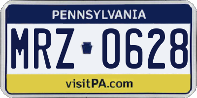 PA license plate MRZ0628