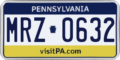 PA license plate MRZ0632