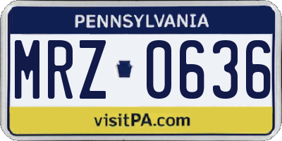 PA license plate MRZ0636
