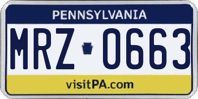 PA license plate MRZ0663