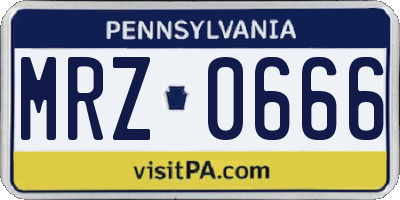 PA license plate MRZ0666