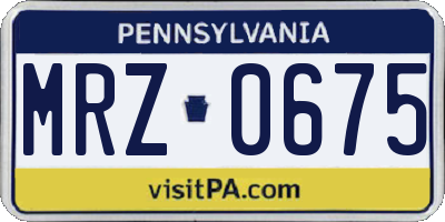 PA license plate MRZ0675