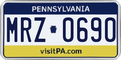 PA license plate MRZ0690
