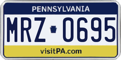 PA license plate MRZ0695