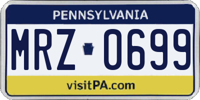 PA license plate MRZ0699