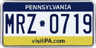 PA license plate MRZ0719