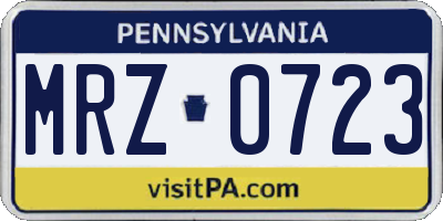 PA license plate MRZ0723