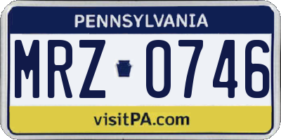 PA license plate MRZ0746