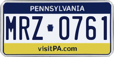 PA license plate MRZ0761