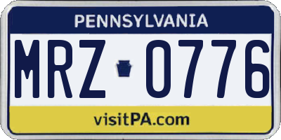 PA license plate MRZ0776