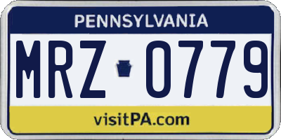 PA license plate MRZ0779