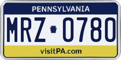 PA license plate MRZ0780
