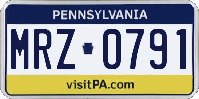 PA license plate MRZ0791