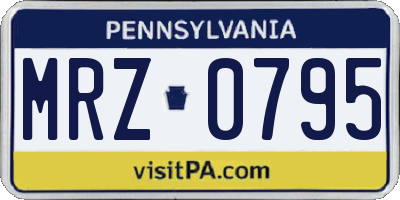 PA license plate MRZ0795
