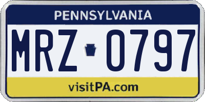 PA license plate MRZ0797