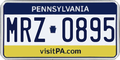 PA license plate MRZ0895