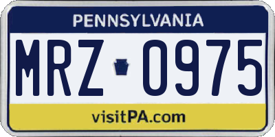 PA license plate MRZ0975
