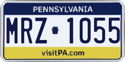 PA license plate MRZ1055