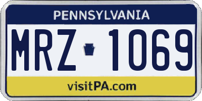 PA license plate MRZ1069