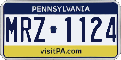 PA license plate MRZ1124