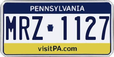 PA license plate MRZ1127
