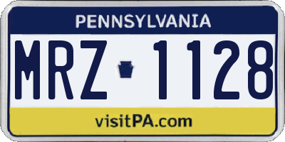 PA license plate MRZ1128