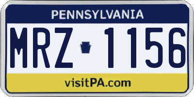 PA license plate MRZ1156