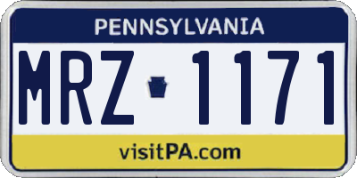 PA license plate MRZ1171