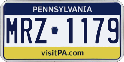PA license plate MRZ1179