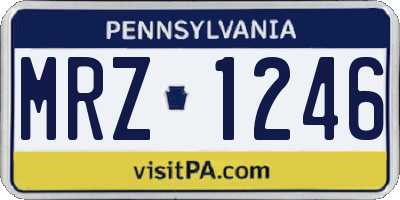 PA license plate MRZ1246