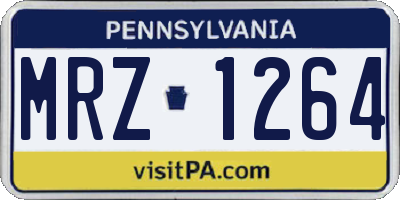 PA license plate MRZ1264