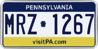 PA license plate MRZ1267