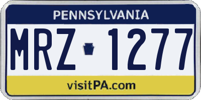 PA license plate MRZ1277