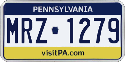 PA license plate MRZ1279