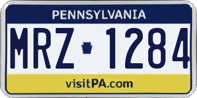 PA license plate MRZ1284
