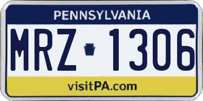 PA license plate MRZ1306