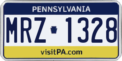 PA license plate MRZ1328