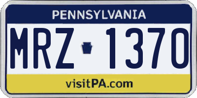 PA license plate MRZ1370