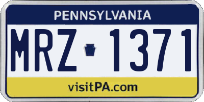 PA license plate MRZ1371