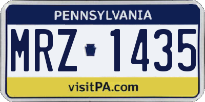 PA license plate MRZ1435