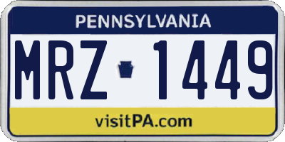 PA license plate MRZ1449