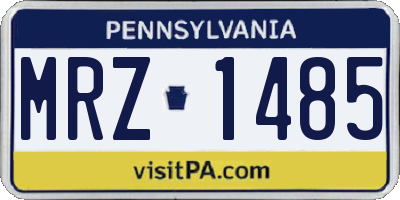 PA license plate MRZ1485