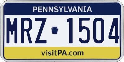 PA license plate MRZ1504