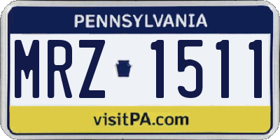 PA license plate MRZ1511