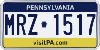 PA license plate MRZ1517