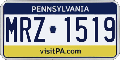 PA license plate MRZ1519