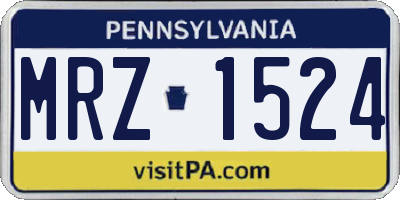 PA license plate MRZ1524