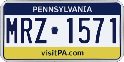 PA license plate MRZ1571