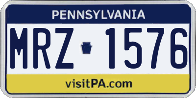 PA license plate MRZ1576