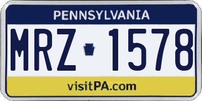 PA license plate MRZ1578